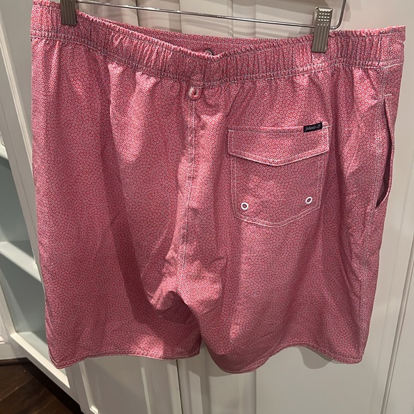 Johnnie-O 7” Pink and Blue Drawstring Swim Trunks Large - Picture 7 of 7